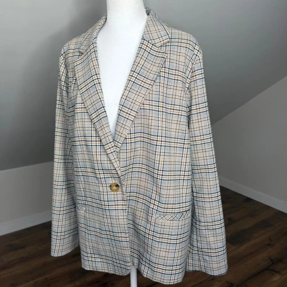 J.Jill Petite Plaid Blazer Size L – Dark Academia Fall Preppy Office Siren